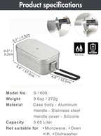 CAMPINGMOON Mess Tin 0.65L Aluminium Camping Cookware Extreme Thick S-1609