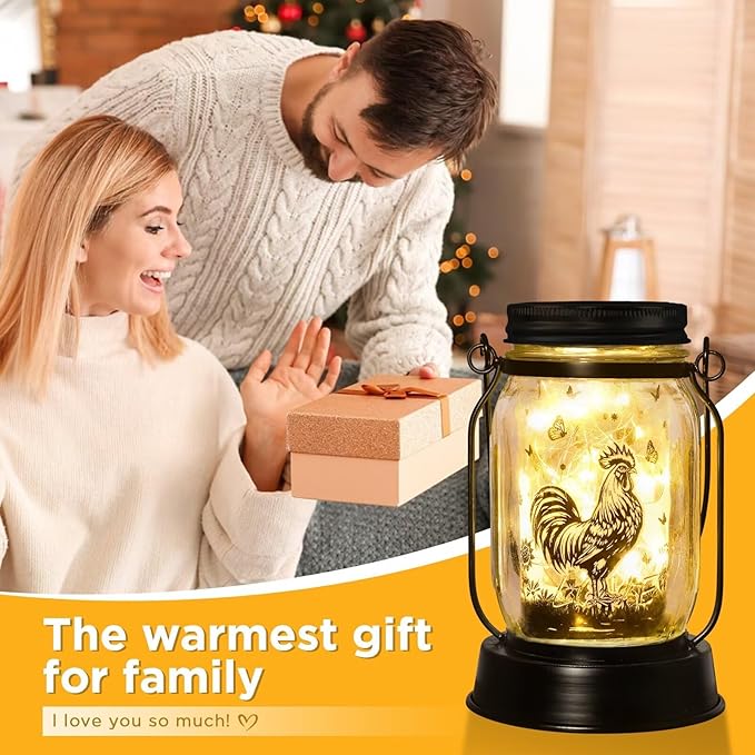 kyoryuger Chicken Gifts for Women/Men Cock Lovers Solar Lantern Mom Birthday, Mothers Day, Solar Garden Decoration Outside for Yard, Patio,Backyard,Porch, Torches