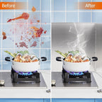 Amundo 2 Pieces Grease Splatter Guard 2 Sided Foldable Stainless Steel Splatter Guard Oil Splash Guard for Grease Stainless Steel Backsplash for Stove Frying Pan Splatter Guard (15.7" X 11.4")