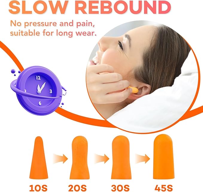VOISEN Foam Ear Plugs,200 Pairs EarPlugs for Sleeping,32dB NRR 37dB SNR Ear Plug Noise Cancelling for Snoring, Studying,Traveling & Concerts, Individual Package