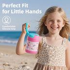 15 oz Soup Thermo for Hot Food Kids Insulated Food Jar with Spoon, Lunch Thermo Container, Width Mouth Vacuum Stainless Steel Food Thermo for School Travel, Leakproof, Easy to Open(Pink)