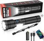 LED Magnetic Flashlight High Lumens Rechargeable, Super Bright Small Tactical Flashlights with COB Work Light, Type C, Zoomable, 7 Modes, IPX7 Waterproof Handheld Flash Light for Camping