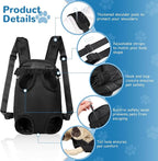 YUDODO 2-Pack Pet Dog Carrier Backpack Adjustable Dog Front Carrier, Legs Out Easy-Fit Dog Travel Backpack Carrier for Hiking Camping for Small Medium Dogs Cats and Rabbits (Small Black+Pink)