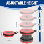 ALEVMOOM Upgraded Nylon Collapsible Stool with 500lbs Max Weight Portable Retractable Folding Telescoping Stools for Adults Chair for Outdoor Camping Fishing Hiking BBQ (Nylon Red)