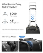 LUGGEX Underseat Carry On Luggage with Wheels, UDK Stylish Lightweight Under Seat Luggage, Soft Sided Personal Item Suitcase for Short Trip (UX-Core, Grey Pink, 16 Inch)