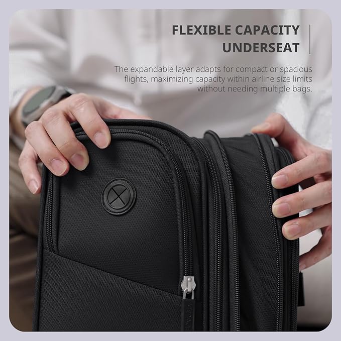 Verage Carry On Underseat Luggage with 2 Wheels & USB Port, 16 Inch Wheeled Spinner Bag Carry-on Luggages for Airlines, Lightweight Suitcase Men Women, Pilots and Crew(16-Inch Rolling Underseat Pro)