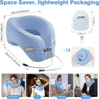 Neck Pillow Airplane, 2025 Upgraded Memory Foam Travel Pillow for International Flights, Adjustable Clasp, Storage Bag, Advanced Neck Support for Road Trips, Home, Office, and Gaming