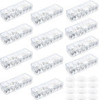 Tatuo 12 Pcs Cable Organizer Box with Wire Ties, Plastic Cord Storage Box with Lid, Electronics Organizer for Home Office Desk Organizers and Accessories (Clear)