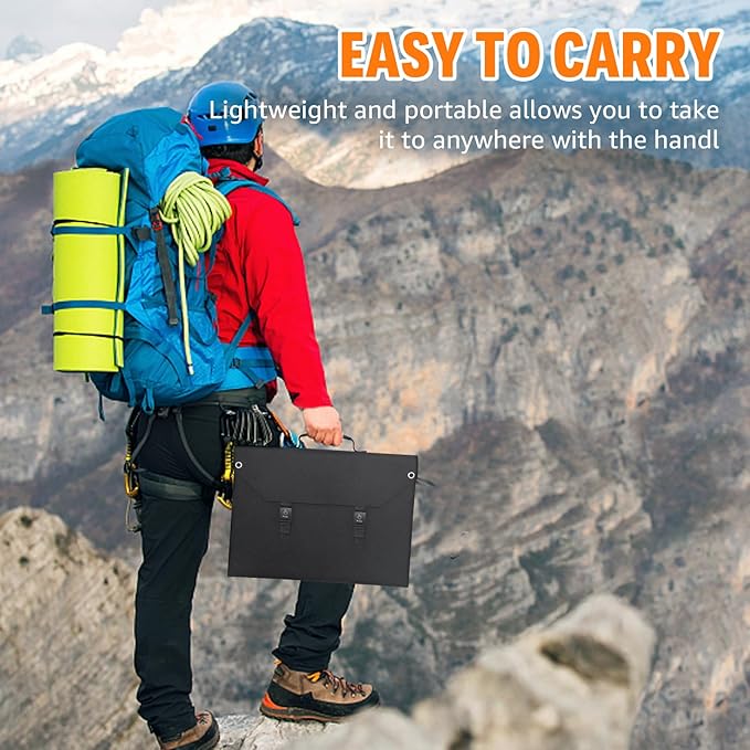 100W Portable Solar Panel for Power Station Generator, iPhone, Galaxy, Tablets, Foldable Solar Charger with USB QC 3.0/USB C/18V DC, IPX4 Waterproof Solar Panels for Camping Outdoor Van RV Trip