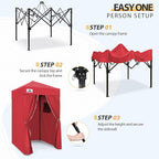 EAGLE PEAK EAGLE PEAK Flex Ultra Compact Pop-up Canopy, Sun Shelter, Changing Room, Portable Privacy Canopy Cabana, 4x4ft Canopy Tent, for Pool, Fashion Photoshoots, or Camping, Red
