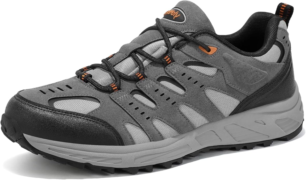 Kricely Men's Trail Running Shoes Non Slip Hiking Shoes Tennis Shoes Fashion Sneakers Workout Footwear