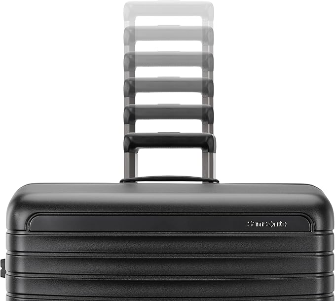 Framelock Max 21” Carry-On Hardshell Zipperless Luggage - Highly Secure Integrated Eazylock™ Mechanism - RightHeight™ Adjustable Handle System - 360° Spinner Wheels - Airline Approved - Asphalt Black