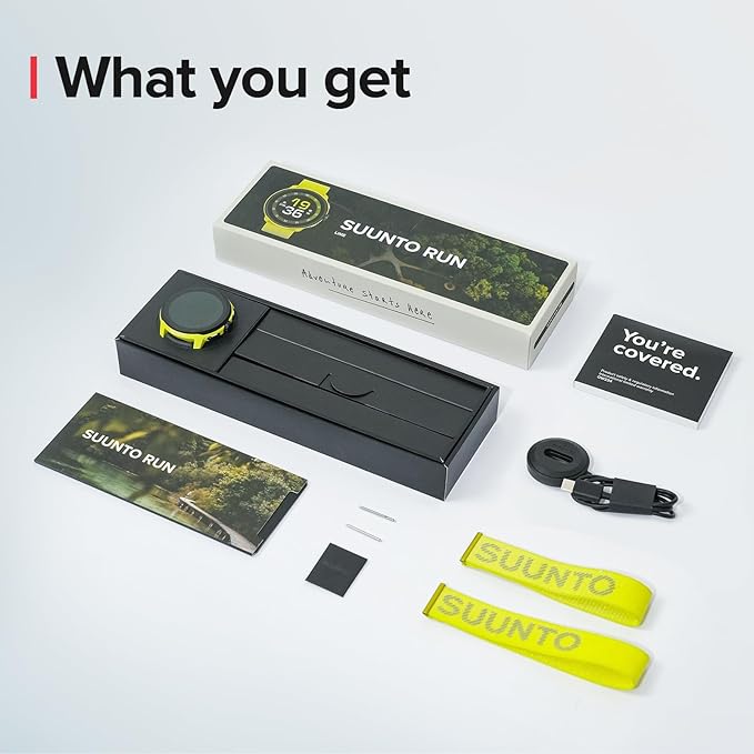 SUUNTO Run Sports Watch, 1.32" AMOLED Touchscreen w/Crown Button, 12D Battery Life, Dualband Accurate GPS, Running Wrist Heart-Rate & Sleep Health Tracking, 35g Lightweight & 4GB Offline Music, Lime