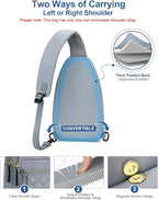 Capolo Sling Bag for Women Men Waterproof Crossbody Bags for Women Trendy Casual Fanny Pack with Convertible Shoulder Strap Chest Bag for Travel Hiking(Blue, Medium)