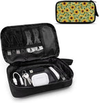 Sunflowers Electronic Organizer Portable Cable Organizer Bag Electronics Organizer Travel Case fits Phone Power Bank SD Card Tech Accessory Large Storage Bag