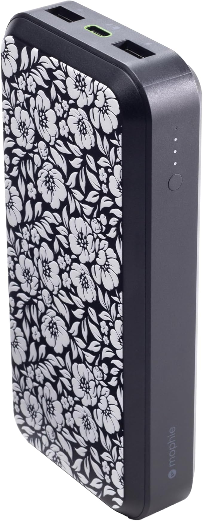 Mophie powerstation prime20 - Ultra-Compact Portable Power Bank with 20,000mAh Internal Battery, 18W USB-C PD Fast Charging, 3-Device Simultaneous Charging, White Floral