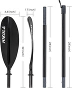 Adjustable Kayak Paddle with Carbon Shaft and PP Blade Available in 220-230/220-240/230-250cm Floating Lightweight Kayak Oars with Original Pattern