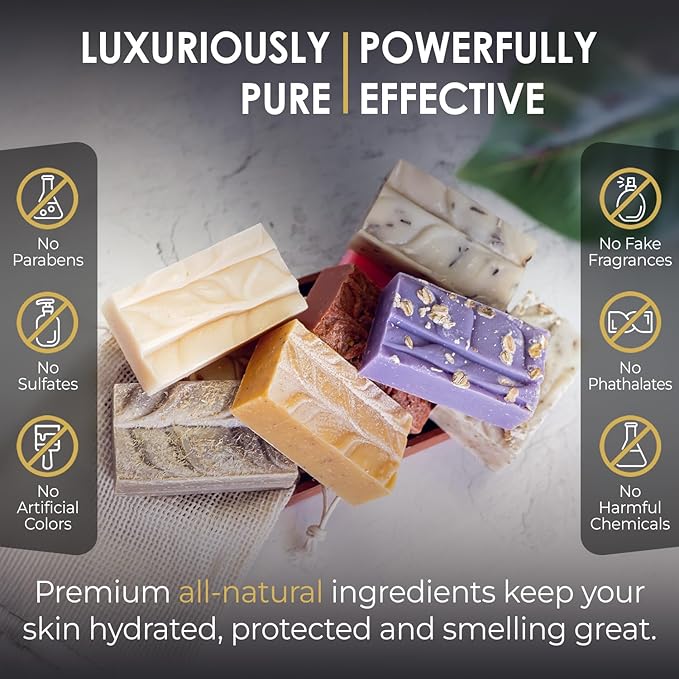 Patchouli Sage All Natural Bar Soap, Made with Organic Ingredients, Handmade in the USA, Moisturizing and Therapeutic for Face/Body, For Sensitive Skin, For Men and Women