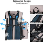 Backpack Cooler, 40 Cans Soft Leak Proof Picnic Backpack, Hanke Portable 2 Insulated Compartments Cooler Backpack Water Resistant for Lunch Beach Travel Camping Picnic Hiking (Grey)