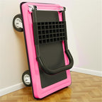 Flatbed cart Folding Pink Lightweight Platform Truck with 6" Rubber Casters Utility Push Carts for Luggage Moving