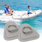 TOBWOLF 6 Pack 3.54" / 9cm Stainless Steel D-Ring Patch for Inflatable Boat Kayak Dinghy SUP, Triangular D-Ring PVC Patch Stand-Up Paddleboard Canoe Rafting Accessories, NO Glue Included