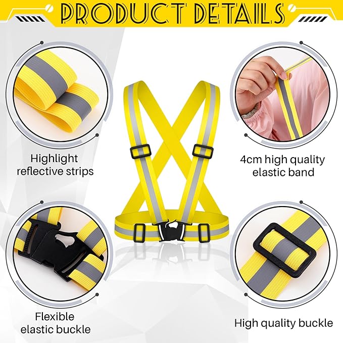 Hercicy Reflective Running Vest Reflective Running Shirt with Safety Straps High Visibility Construction Vest for Night Cycling Hiking Jogging Dog Walking