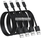 4 Pack [Apple MFi Certified] Apple Charging Cables 10ft, iPhone Chargers Lightning Cable 10 Foot, Fast iPhone Charging Cord for iPhone 14/14Pro/13/13Pro/12/11/11Pro/11Max/ X/XS/XR, ipad(Black)