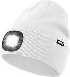 ATNKE LED Lighted Beanie Hat,USB Rechargeable 4 LED Running Headlamp Bright Cap with The Light Gifts for Men and Women