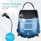 DR.PREPARE Camping Shower, 4 Gallons 15L Portable Camp Shower Bag for Camping Beach Travelling Hiking Trip, Solar Shower Outdoor with On-Off Switchable Shower Head