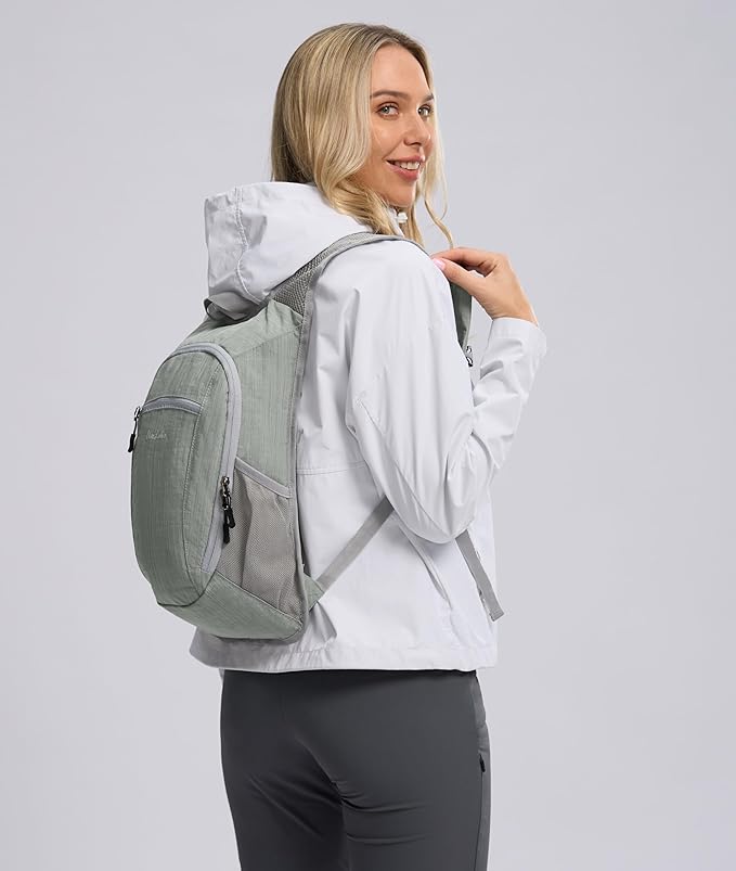 10L Small Hiking Backpack Travel Daypack Lightweight Packable Back Pack for Women Men(Light Grey)