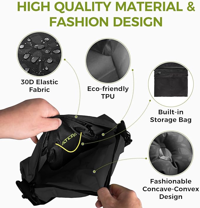 ATEPA 4-in-1 Travel Cushion, Ultralight Portable Inflatable Pillow Seat Cushion Neck & Back Support Travel Bag with Zippered Protection & Convertible Strap for Airplane Camping Backpacking
