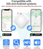 Air Tracker Tag, IP67 Waterproof Bluetooth Tracker, Keychain Finder, Item Locator Compatible with iOS and Android for Backpacks, Suitcases and Wallets, Cars, Keys and Cameras(White-4)