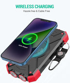 BLAVOR Solar Power Bank 10,000mAh, Portable Wireless Charger, 20W Fast Charging External Battery Pack with USB C for Cell Phones, Solar Panel Charging with Dual Flashlight for Camping