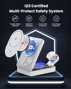 3-in-1 Wireless Charger Charging Station for iPhone, Qi2 Certified 15W Fast Charging Foldable Magnetic Charger Stand with 30W USB C Adapter for MagSafe iPhone 16/15/14/13/12, Apple Watch, AirPods