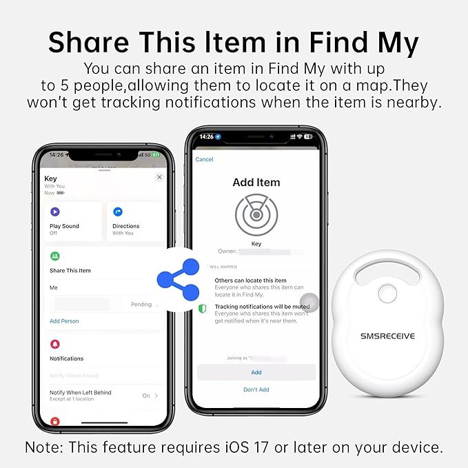 Air Tracker Tags-4 Pack [Apple MFI Certified], Smart Bluetooth Tracker Works with Apple Find My APP (iOS Only, Not for Android), Key Finder and Item Locator Smart Tag for Keys, Luggage, Backpack