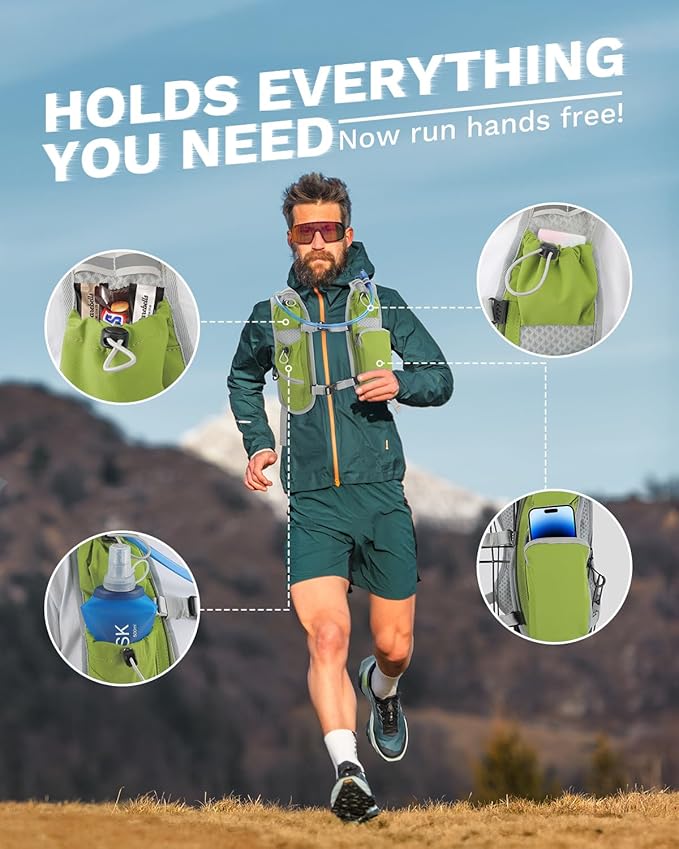 Running Vest for Women and Men, Hydration Running Backpack, Runners Vest, Hydration Vest for Walking, Marathon, Hiking