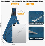 Seektop Crossbody Bag Anti-Theft RFID Blocking Waterproof 400D Nylon Lightweight Small Sling Backpack Shoulder Bags Chest Pack Cross Body Bag for Travel Hiking Outdoor Men Women Blue