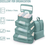 Veken 8 Set Packing Cubes for Travel Essentials, Suitcase Organizer Bags in 4 Sizes, Carry-On Luggage Accessories with Large Laundry & Hanging Toiletry Bag, Must-Have for Airplane, Road Trip & Camping