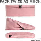 Compression Packing Cubes for Travel - Luggage Organizer Bags - Double Zipper Packing Cubes for Suitcases (4-Pack, Rose)