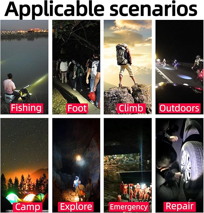 Portable Solar Flashlight LED Spotlight Side Floodlight Camping Lantern Emergency Household Lighting Rechargeable Via USB-C Interface Power Outage Emergency Light for Outdoor Hurricane