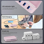 USB C Charger 200W USB C Charger Block,Upgraded GaN III 8-Port Fast Charging Station Hub,PD 65W Laptop Charging Adapter Compatible with MacBook Pro/Air,DELL,Steam Deck,iPhone 16/15/14,Galaxy S23/22