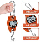 Digital Hanging Scale, Mini Crane Scale 660LB/300KG,Deer Hunting Scales,Digital Scale with Hooks for Farm Fishing, Fish,Luggage，Outdoor.