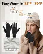 RIGWARL Upgraded Plush Gloves for Cold Weather, Women Men Winter Gloves for Late Fall and Early Winter, Warm Running Gifts