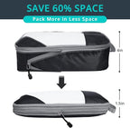 9 Set Compression Packing Cubes for Travel - Compressible, Lightweight, and Space-Saving Packing Cubes, Travel Essentials for Women, Black