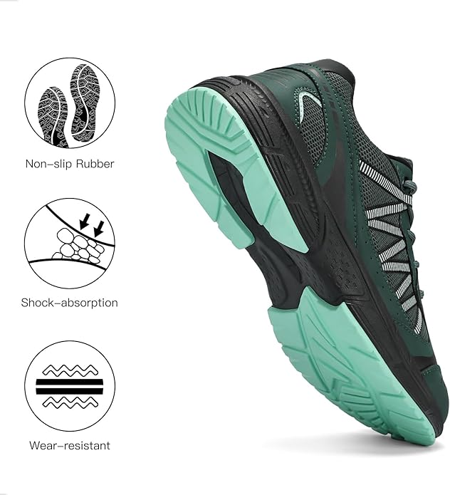 Kricely Men's Trail Running Shoes Non Slip Hiking Shoes Tennis Shoes Fashion Sneakers Workout Footwear