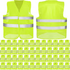 JaGely High Visibility Safety Vest Bulk Reflective Mesh Security Vest for Men Women Work Cycling Runner Neon