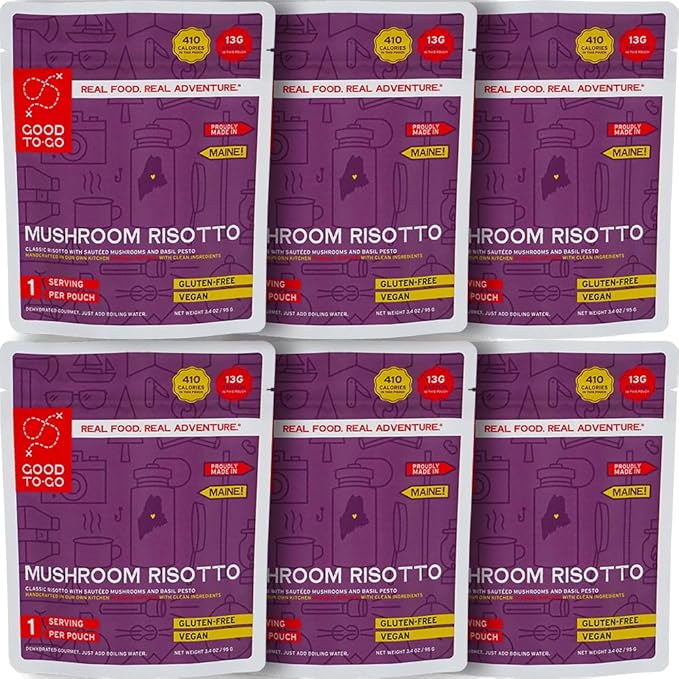 GOOD TO-GO Mushroom Risotto | Camping Food, Backpacking Food | Just Add Water Meals, Backpacking Meals | Dehydrated Meals Taste Better Than Freeze Dried Meals