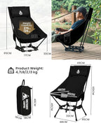 OneTigris Dragonhide Oversized Camping Chair with Pillow Design, Comfortable Widened Seat Folding, 275 lbs Capacity