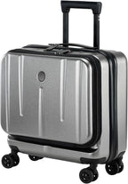 16 Inch Carry On Luggage with 2 Compartments for 14” & 15” Laptop, 16.14*8*17.12” Rolling Briefcase, Lightweight Hardshell ABS+PC Suitcase with Spinner Silent Wheels, for Business Trip, Dark Gray
