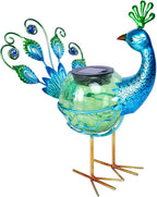 Solar Lantern Outdoor Decorative Waterproof LED Solar Lights Peacock Tabletop Lamp for Outdoor Patio Garden